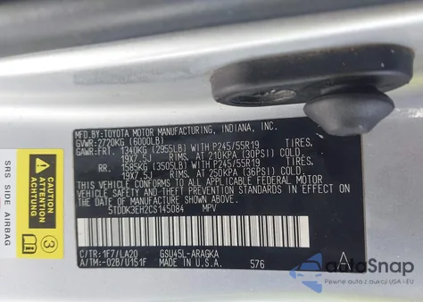 2012 Toyota Highlander Limited V6 z USA, uszkodzony, nr VIN 5TDDK3EH2CS145084